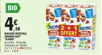 E.Leclerc BOISSON VÉGÉTALE AMANDE BIO(3) "BJORG" offre