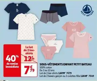 Auchan Petit bateau - sous-vêtements enfant offre