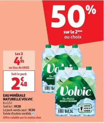 Auchan Volvic - eau minérale naturelle offre