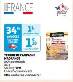 Auchan Madrange - terrine de campagne offre