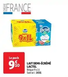 Auchan Lactel - lait demi-écrémé offre