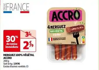 Auchan Accro - merguez 100% végétal offre