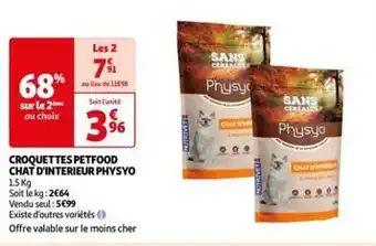 Auchan Physyo - croquettes petfood chat d'interieur offre