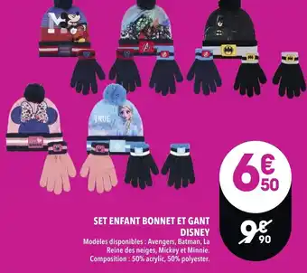 Supeco Set enfant bonnet et gant disney offre