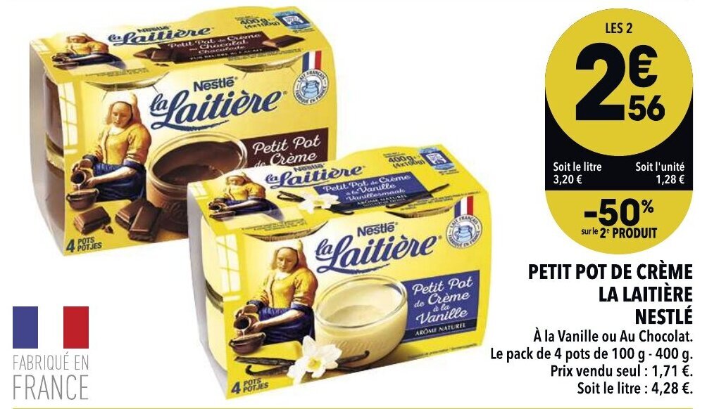 Promo Petit pot de crème la laitière nestlé chez Supeco