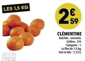 Supeco Clémentine offre