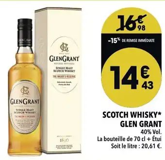 Supeco Scotch whisky glen grant offre
