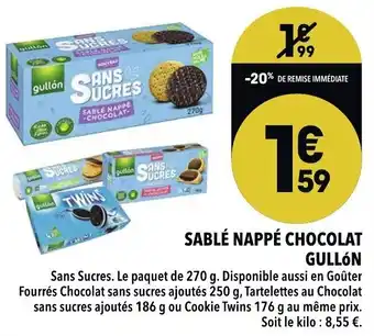 Supeco Sablé nappé chocolat gullón offre