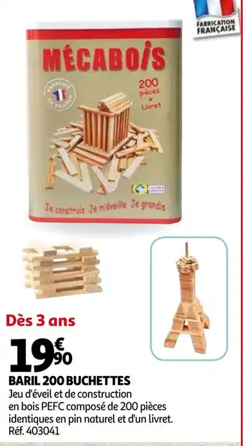 Auchan Baril 200 buchettes offre