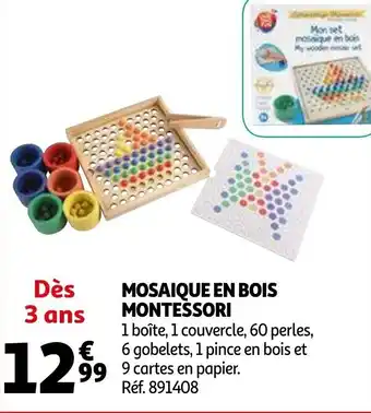 Auchan Mosaique en bois montessori offre