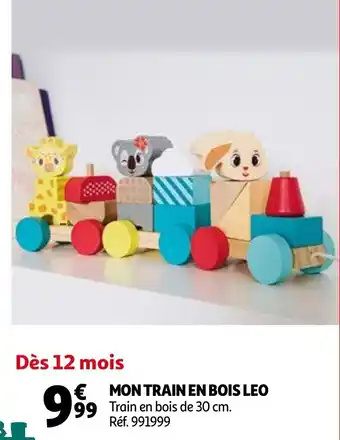 Auchan Mon train en bois leo offre