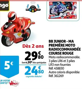 Auchan BB junior-ma première moto radiocommandée course rouge offre