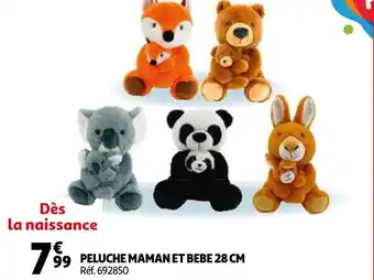 Auchan Peluche maman et bebe offre