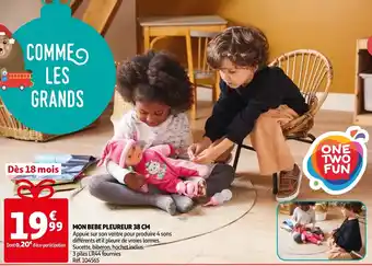 Auchan Mon bebe pleureur 38 cm offre