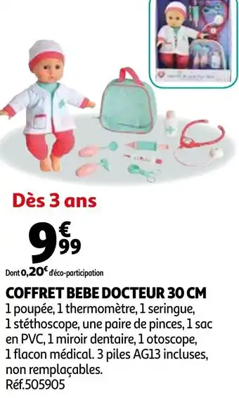 Auchan Coffret bebe docteur 30 cm offre