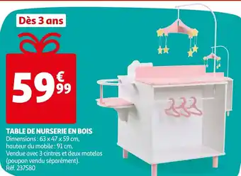 Auchan Table de nurserie en bois offre