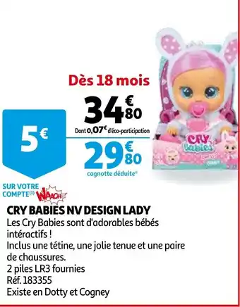 Auchan Cry babies nv design lady offre