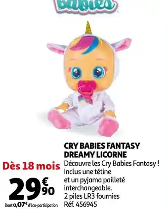 Auchan Cry babies fantasy dreamy licorne offre