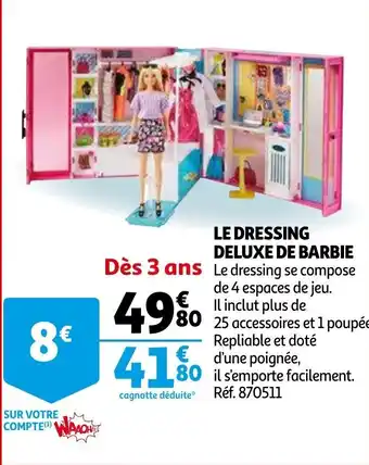 Auchan Le dressing deluxe de barbie offre