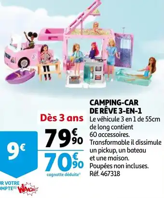 Auchan Camping-car de rêve 3-en-1 offre