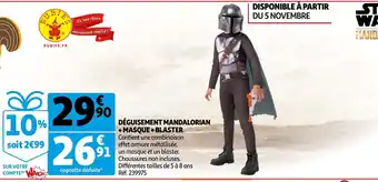 Auchan Déguisement Mandalorian + Masque + Blaster offre
