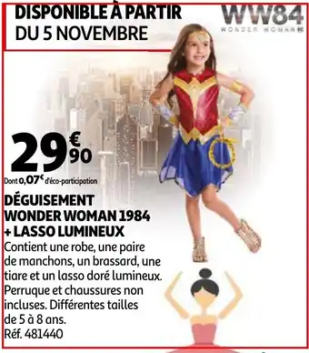 Auchan Déguisement Wonder Woman 1984 + Lasso Lumineux offre