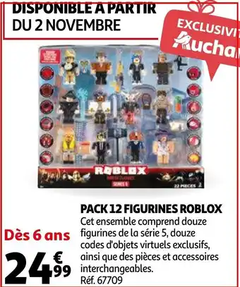 Auchan Pack 12 Figurines Roblox offre