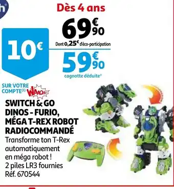 Auchan Switch & Go Dinos-Furio, Méga T-Rex Robot offre
