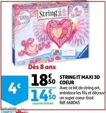 Auchan String It Maxi 3D Coeur offre