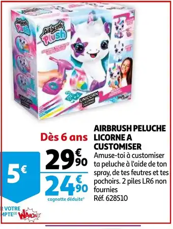 Auchan Airbrush Peluche Licorne à Customiser offre