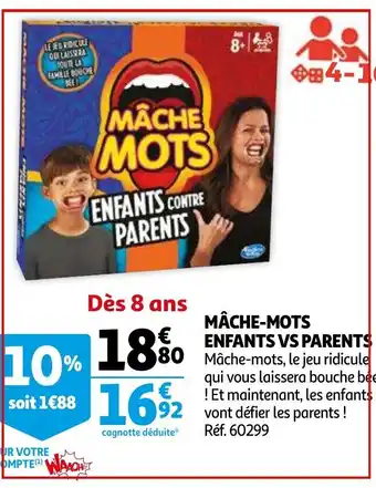 Auchan Mache-Mots Enfants Vs Parents offre