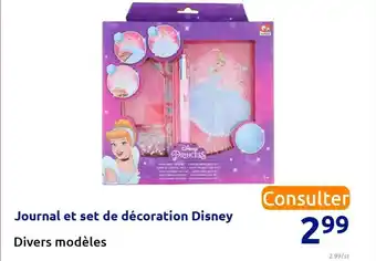 Action Journal et set de décoration disney offre