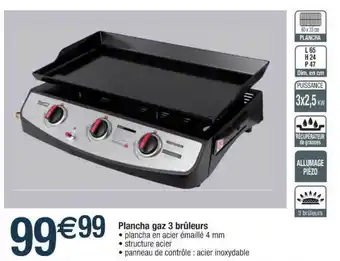 Cora x Carrefour Plancha Gaz 3 Brûleurs offre