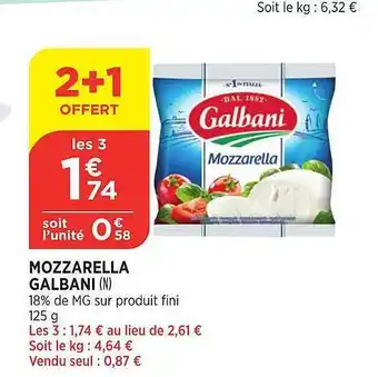 Bi1 Mozzarella Galbani offre