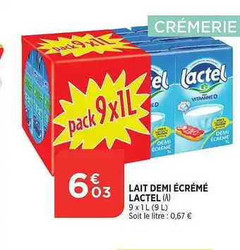 Bi1 Lait Demi écrémé Lactel offre