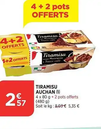 Bi1 Tiramisu Auchan offre