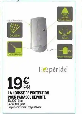 Centrakor La Housse De Protection Pour Parasol Déporté Hespéride offre