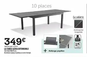 Centrakor La Table Azua Extensible offre