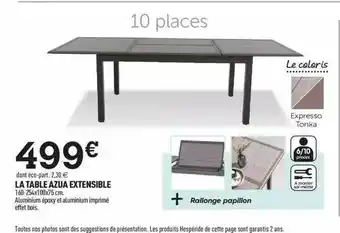 Centrakor La Table Azua Extensible offre