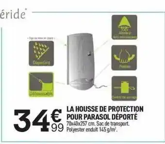 Centrakor La Housse De Protection Pour Parasol Déporté offre