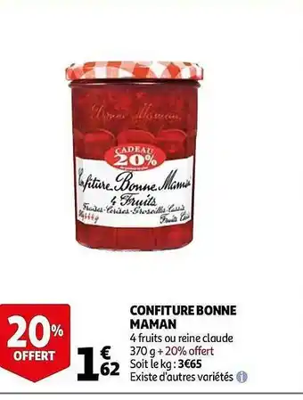 Auchan Confiture Bonne Maman offre