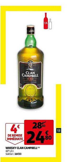 Auchan Whisky Clan Campbell offre
