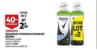 Auchan Déodorant Atomiseur Compressé Rexona offre