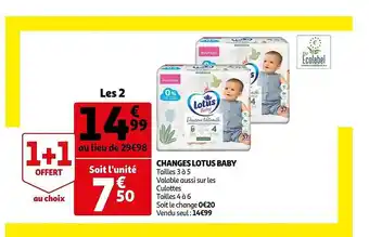 Auchan Changes Lotus Baby offre