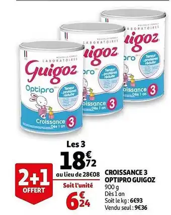 Auchan Croissance 3 Optipro Guigoz offre