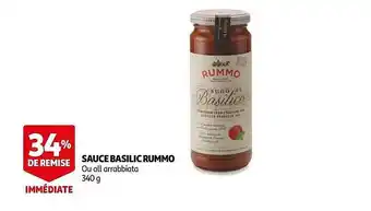 Auchan Sauce Basilic Rummo offre