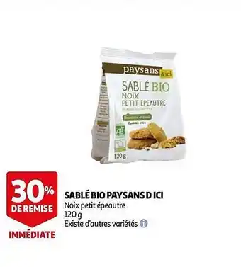 Auchan Sablé Bio Paysans D'ici offre