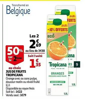 Auchan Jus De Fruits Tropicana offre