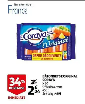 Auchan Bâtonnets L'original Coraya offre