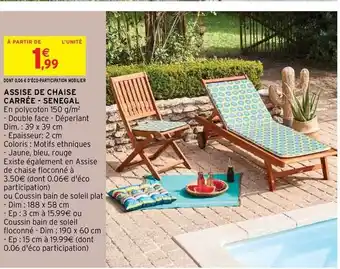 Intermarché Assise De Chaise Carrée - Senegal offre